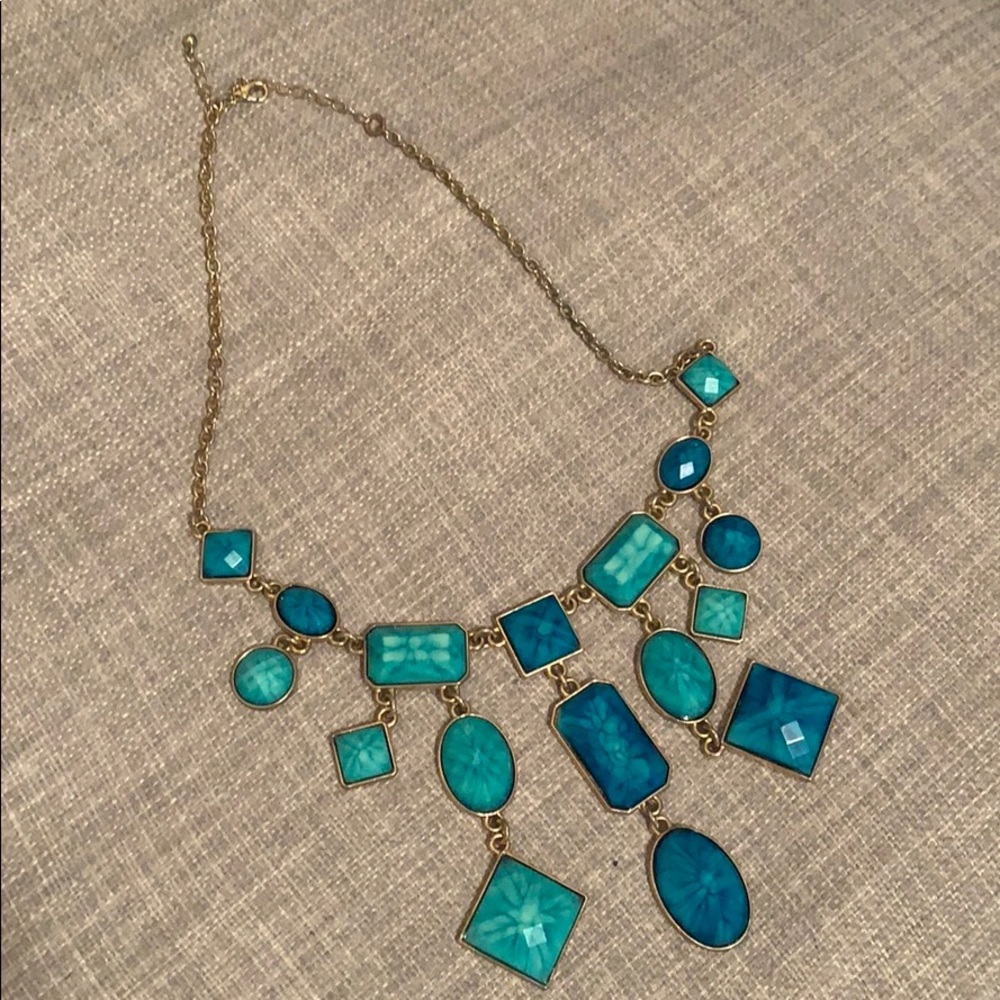 Turquoise Statement Necklace - Gold Chain